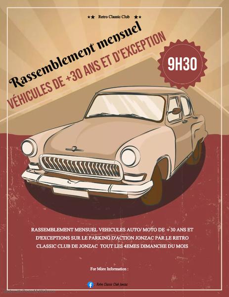 Affiche rassemenblement du Retro classic club de Jonzac